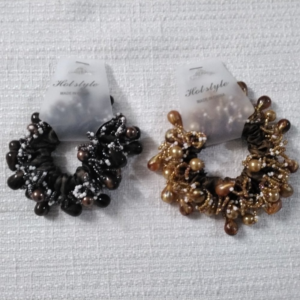 Hot Style Elegant Scrunchies Ponytail Embellishments 2  Elastic Hair Band Set